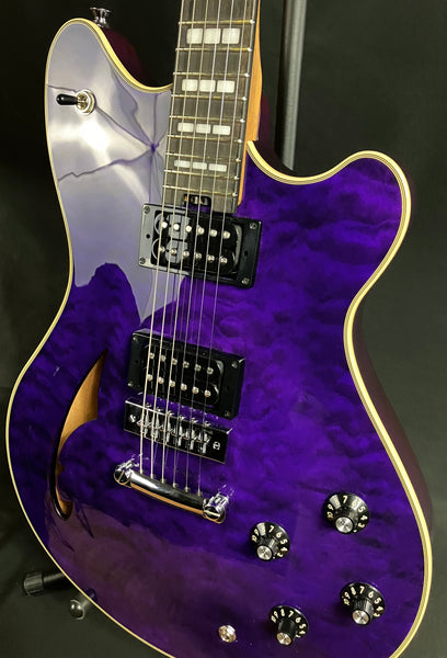 EVH SA-126 Special QM Semi-Hollow Electric Guitar Transparent Purple w/ OHSC