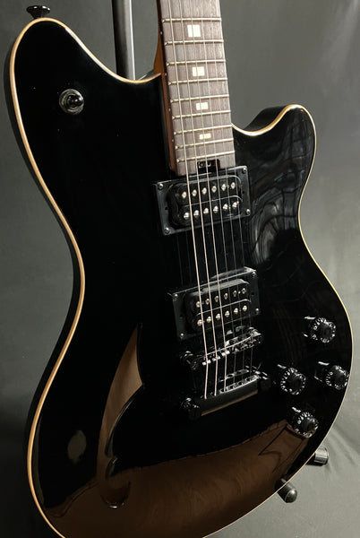 EVH SA-126 Standard Semi-Hollow Body Electric Guitar Piano Black Finish