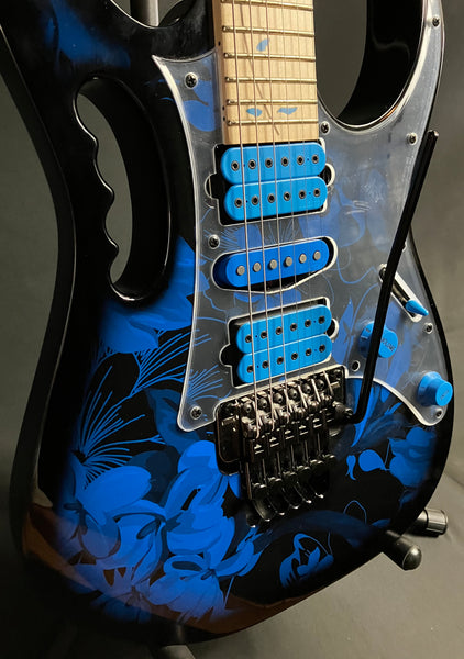 Ibanez JEM77P Steve Vai Signature Electric Guitar Blue Floral Finish w/ Gig Bag