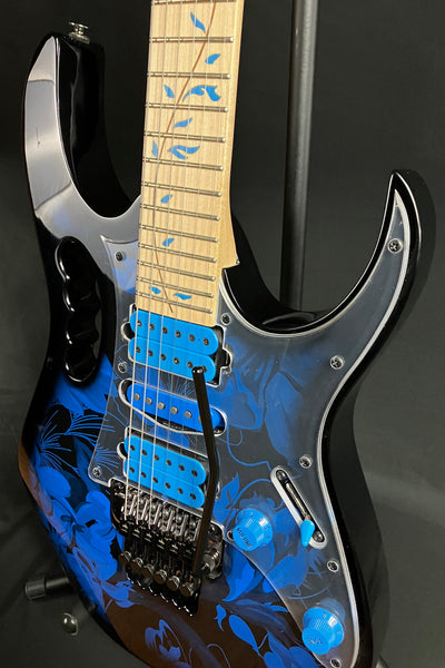 Ibanez JEM77P Steve Vai Signature Electric Guitar Blue Floral Finish w/ Gig Bag
