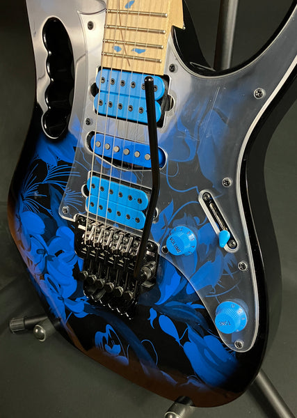 Ibanez JEM77P Steve Vai Signature Electric Guitar Blue Floral Finish w/ Gig Bag