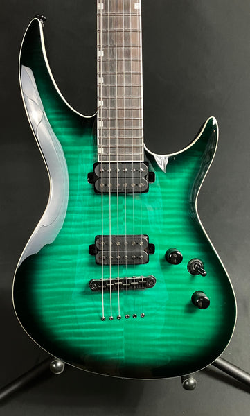 ESP LTD H3-1000 FM Electric Guitar Black Turquoise Burst Finish