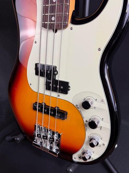 Fender American Ultra Precision Bass 4-String Bass Guitar Ultraburst Finish w/ OHSC