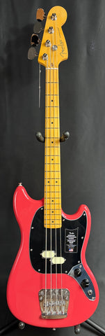 Fender American Professional Classic Mustang Bass 4-String Bass Guitar Faded Dakota Red w/ Gig Bag (941)