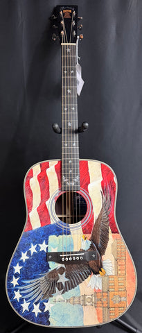 Martin HD-28 Semiquincentennial Dreadnought Acoustic Guitar Custom Ink Artwork Top w/ Case