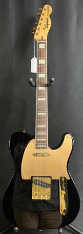 Squier 40th Anniversary Gold Edition Telecaster Electric Guitar Gloss Black Finish