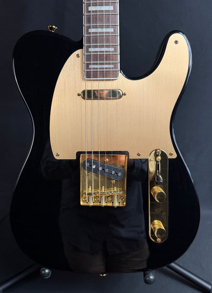 Squier 40th Anniversary Gold Edition Telecaster Electric Guitar Gloss Black Finish