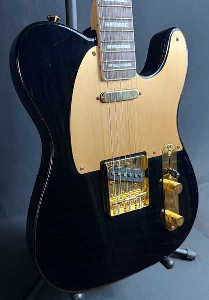 Squier 40th Anniversary Gold Edition Telecaster Electric Guitar Gloss Black Finish