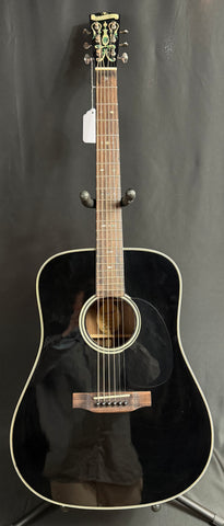 Blueridge BR-160B Herringbone Dreadnought Acoustic Guitar Gloss Black w/ Case
