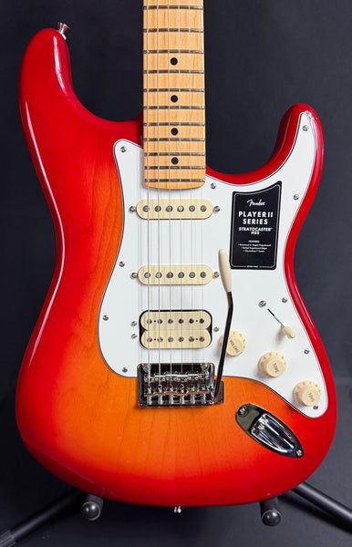 Fender Player II Stratocaster HSS Electric Guitar Aged Cherry Burst Finish