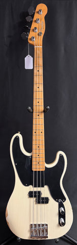 Fender Mike Dirnt Road Worn Precision Bass 4-String Bass Guitar White Blonde w/ OHSC
