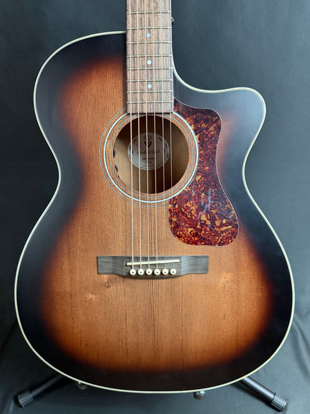 Guild OM-240CE Orchestra Cutaway Acoustic-Electric Guitar Antique Charcoal Burst w/ Case