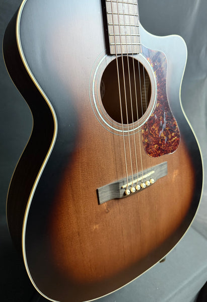 Guild OM-240CE Orchestra Cutaway Acoustic-Electric Guitar Antique Charcoal Burst w/ Case