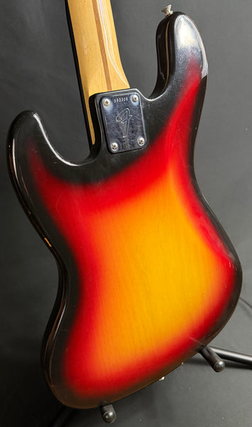 Vintage 1973 Fender Jazz Bass 4-String Bass Guitar 3-Tone Sunburst w/ OHSC