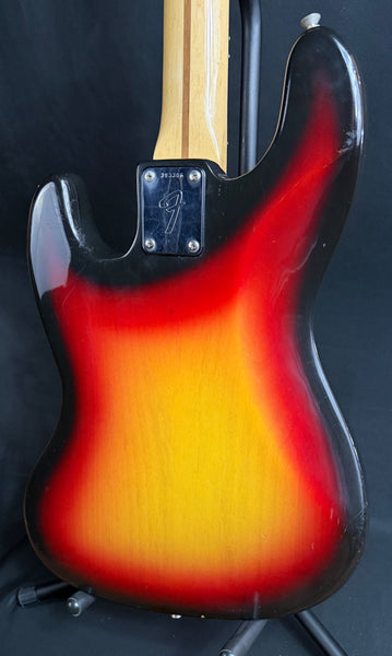 Vintage 1973 Fender Jazz Bass 4-String Bass Guitar 3-Tone Sunburst w/ OHSC