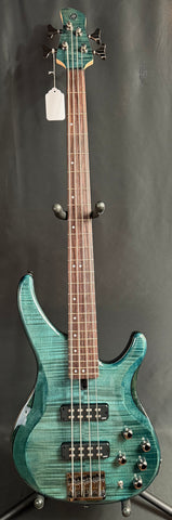 Yamaha TRBX604FM 4-String Bass Guitar Flamed Maple Indigo Blue Finish (365)