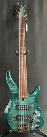 Yamaha TRBX605FM 5-String Bass Guitar Flamed Indigo Blue Finish