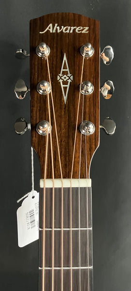 Alvarez MF60e Herringbone Auditorium Acoustic-Electric Guitar Gloss Natural w/ Soft Case