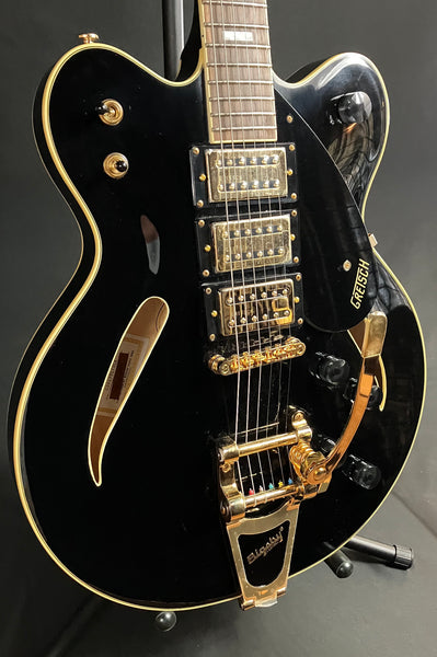Gretsch G2627TG Center Block 3-Pickup Electric Guitar Gloss Black w/ Gold Hardware (254)