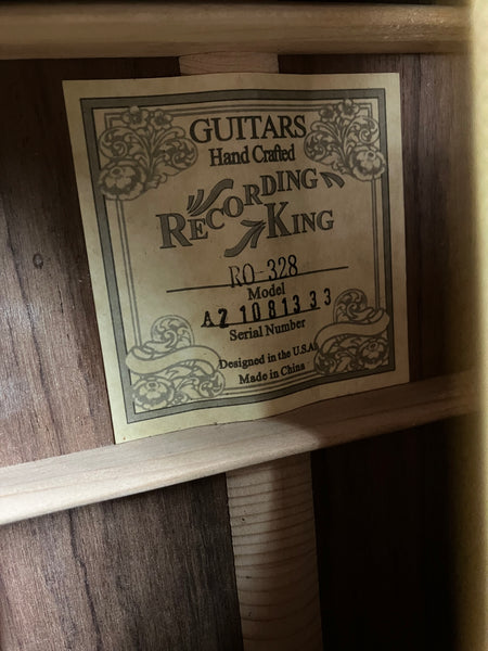 Recording King RO-328 Tonewood Reserve Auditorium Acoustic Guitar Natural w/ LR Baggs iBeam Pickup