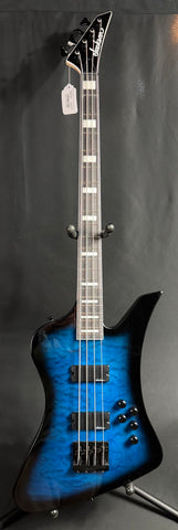 Jackson JS3Q Kelly Bird Bass 4-String Bass Guitar Transparent Blue Burst