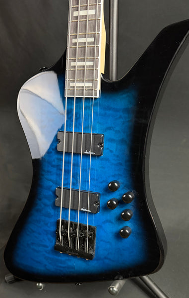 Jackson JS3Q Kelly Bird Bass 4-String Bass Guitar Transparent Blue Burst