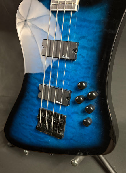 Jackson JS3Q Kelly Bird Bass 4-String Bass Guitar Transparent Blue Burst