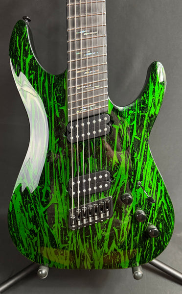 Schecter C-7 Multiscale Silver Mountain 7-String Electric Guitar Toxic Venom Finish
