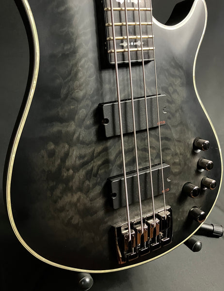 Schecter Hellraiser Extreme-4 4-String Bass Guitar See-Thru Black Satin w/ Case
