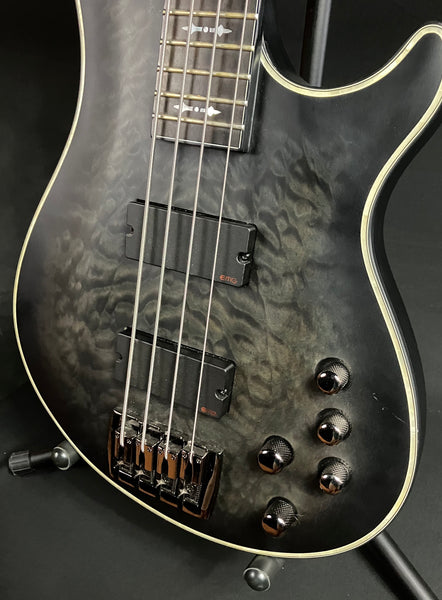 Schecter Hellraiser Extreme-4 4-String Bass Guitar See-Thru Black Satin w/ Case
