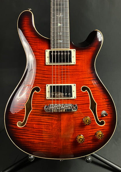 PRS SE Hollowbody II Piezo Electric Guitar Orange Tiger Smokeburst w/ Case
