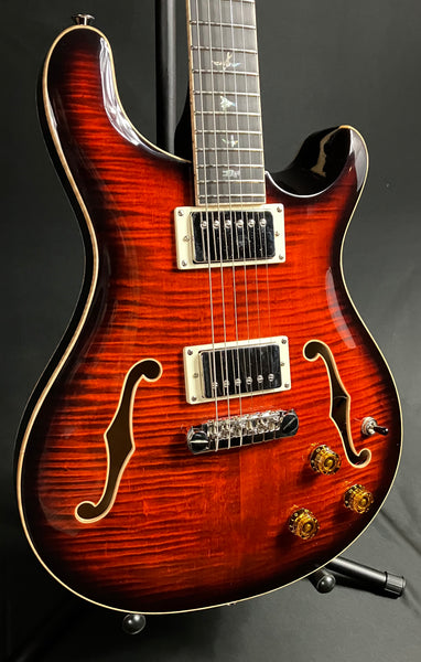 PRS SE Hollowbody II Piezo Electric Guitar Orange Tiger Smokeburst w/ Case