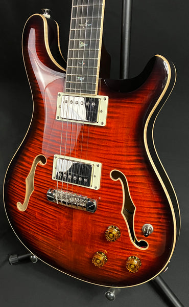 PRS SE Hollowbody II Piezo Electric Guitar Orange Tiger Smokeburst w/ Case