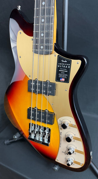 Fender American Ultra II Meteora Bass 4-String Bass Guitar Ultraburst w/ OHSC