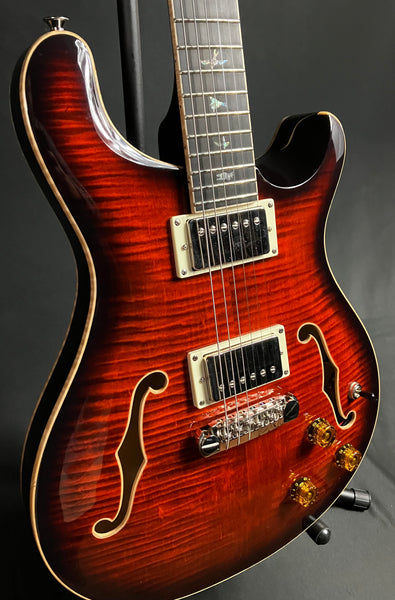 PRS SE Hollowbody II Piezo Electric Guitar Orange Tiger Smokeburst w/ Case