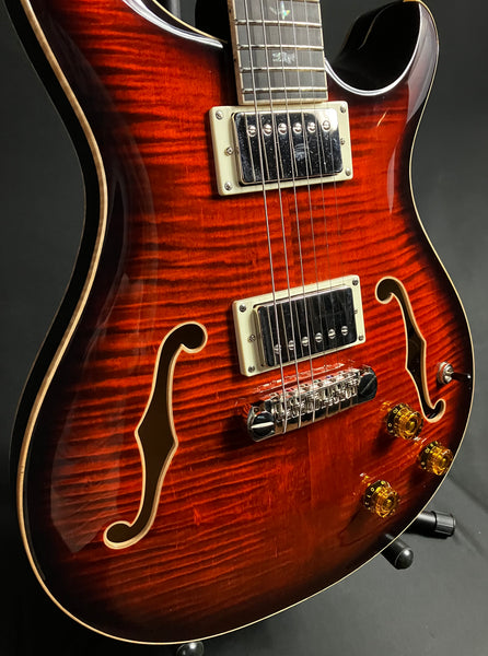 PRS SE Hollowbody II Piezo Electric Guitar Orange Tiger Smokeburst w/ Case