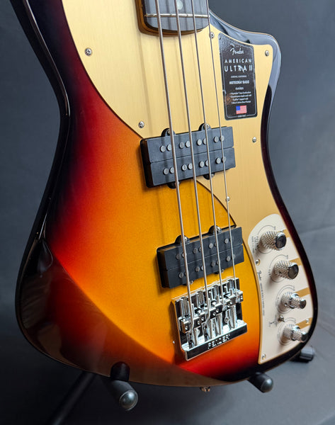 Fender American Ultra II Meteora Bass 4-String Bass Guitar Ultraburst w/ OHSC