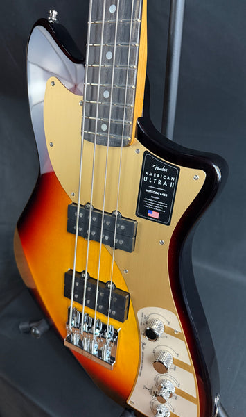 Fender American Ultra II Meteora Bass 4-String Bass Guitar Ultraburst w/ OHSC