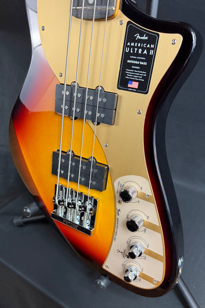 Fender American Ultra II Meteora Bass 4-String Bass Guitar Ultraburst w/ OHSC