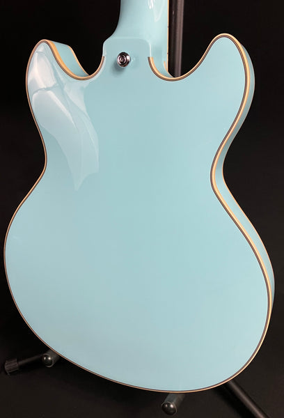 D'Angelico Premier DC Semi-Hollow Body Electric Guitar Sky Blue Finish w/ Gig Bag