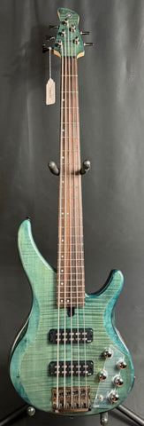 Yamaha TRBX605FM 5-String Bass Guitar Flamed Indigo Blue (079)