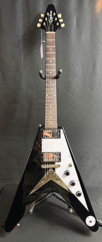 Epiphone Flying V Electric Guitar Gloss Ebony Finish w/ SKB Case
