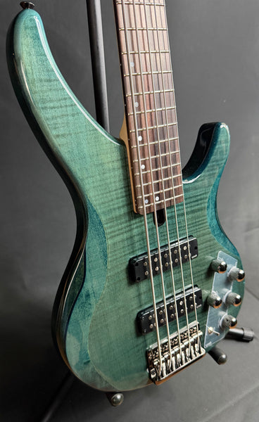 Yamaha TRBX605FM 5-String Bass Guitar Flamed Indigo Blue (079)