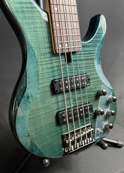 Yamaha TRBX605FM 5-String Bass Guitar Flamed Indigo Blue (079)