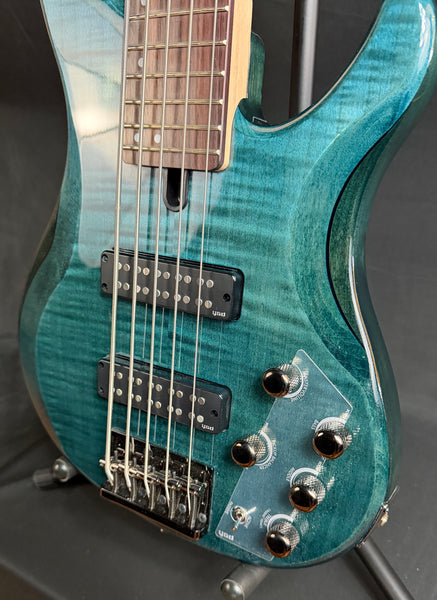Yamaha TRBX605FM 5-String Bass Guitar Flamed Indigo Blue (374)