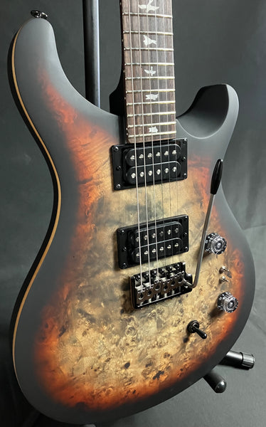 PRS SE Custom 24-08 "Exotic" Poplar Burl Electric Guitar Charcoal Cherry Midnight Burst (718)