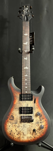 PRS SE Custom 24-08 "Exotic" Poplar Burl Electric Guitar Charcoal Cherry Midnight Burst (227)
