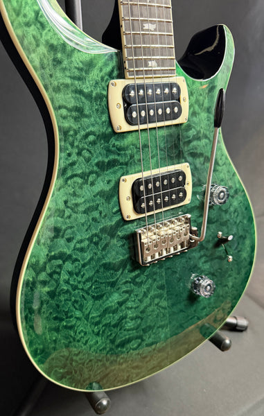 PRS SE Custom 24 Quilt Top Electric Guitar Teal Black Finish w/ Gig Bag