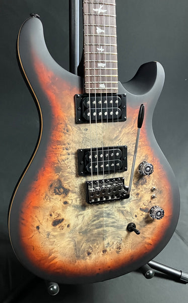 PRS SE Custom 24-08 "Exotic" Poplar Burl Electric Guitar Charcoal Cherry Midnight Burst (714)