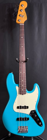 Fender American Professional II Jazz Bass 4-String Bass Guitar Miami Blue Finish w/ OHSC